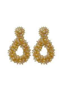 Paulie Pocket – Small Drops Beads Earrings Beige